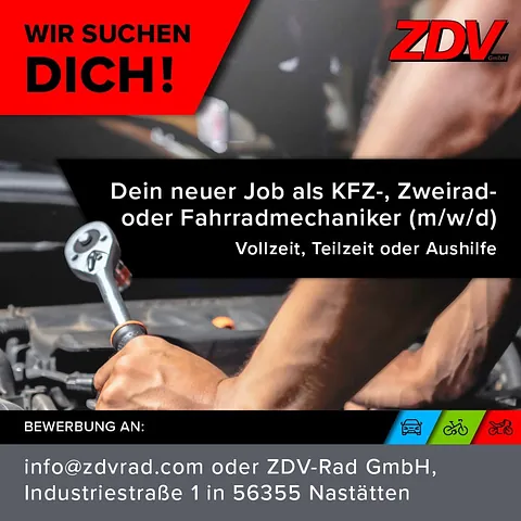 Wir suchen Dich! KFZ-, Zweirad- oder Fahrradmechaniker (m/w/d)